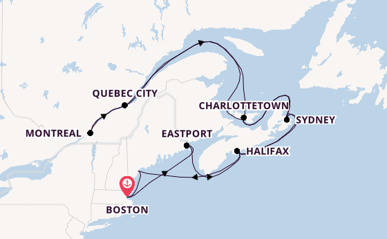 New England from Boston, Massachusetts with the Volendam