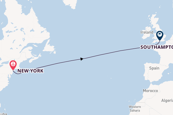 Transatlantic from New York, USA with the Queen Mary 2