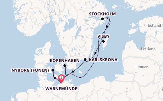 Ostsee ab Warnemünde auf AIDAmar