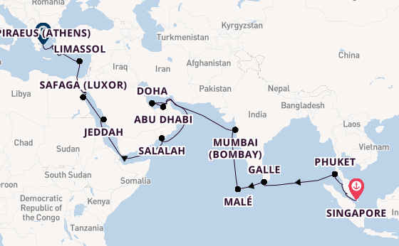 Middle East from United Kingdom with the Vista