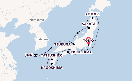 Japan ab Tokio, Japan auf der Diamond Princess