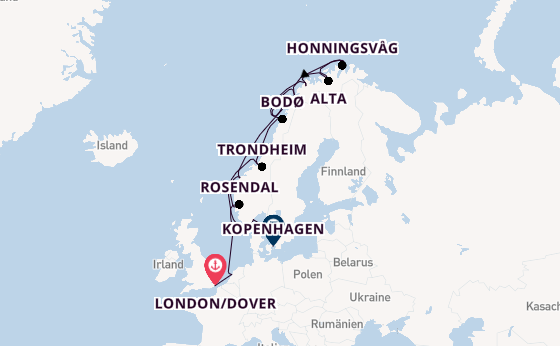 Norwegen ab London/Dover, Großbritannien auf der Azamara Journey
