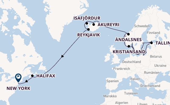 Transatlantik ab Kopenhagen, Dänemark auf der Regal Princess