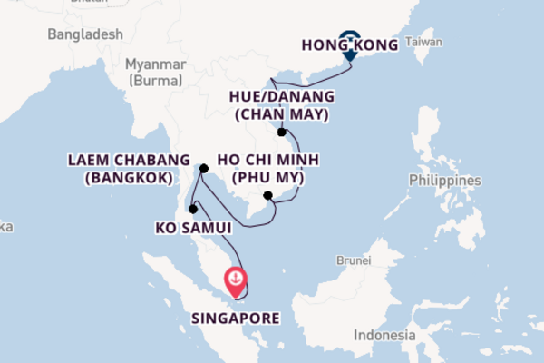 South East Asia from Singapore, Singapore with the Celebrity Solstice