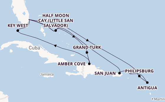 Caribbean from Fort Lauderdale (Port Everglades), Florida with the Nieuw Amsterdam