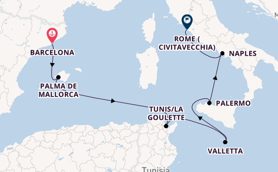 Western Mediterranean from Barcelona, Spain with the Norwegian Epic