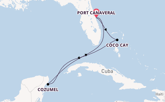 Caribbean from Port Canaveral, Florida with the Adventure of the Seas