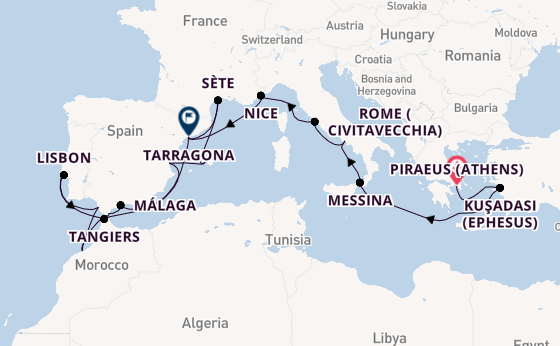 Mediterranean from Piraeus (Athens), Greece with the Celestyal Discovery