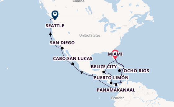 Midden-Amerika vanaf Miami, Verenigde Staten met de MSC Poesia