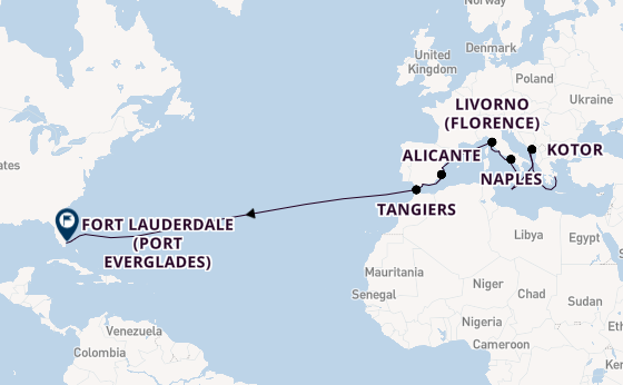 Transatlantic from Piraeus (Athens), Greece with the Rotterdam