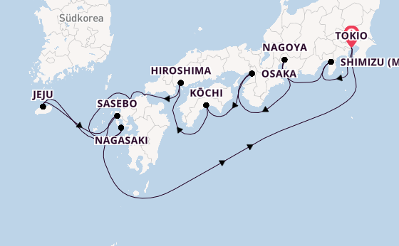 Japan ab Tokio, Japan auf der Norwegian Jade