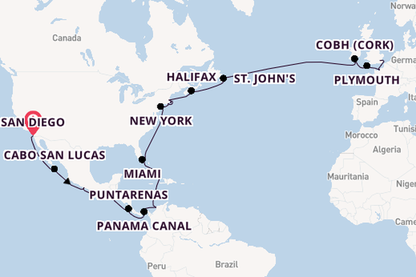 Transatlantic from San Diego, California, USA with the Azamara Quest