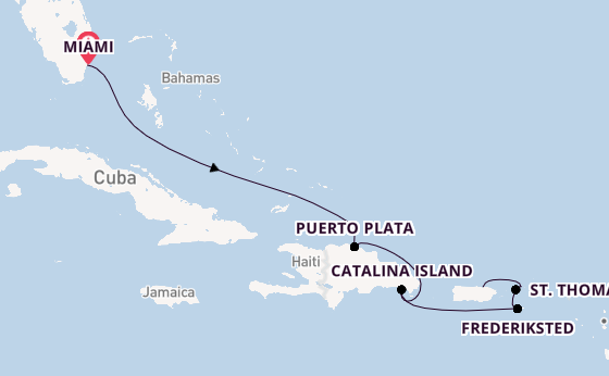 Caribbean vanaf Miami, Verenigde Staten met de EXPLORA II
