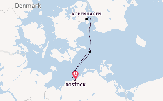 Oostzee vanaf Rostock, Warnemünde, Duitsland met de Mein Schiff 7