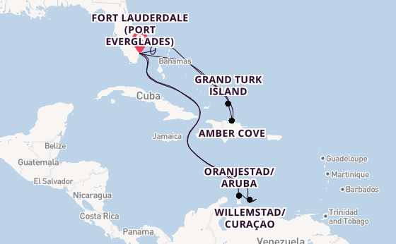 Caribbean from Fort Lauderdale (Port Everglades), Florida, USA with the Regal Princess