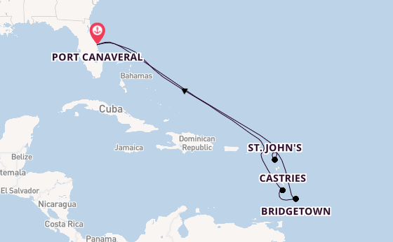 Caribbean from Port Canaveral, Florida, USA with the Adventure of the Seas