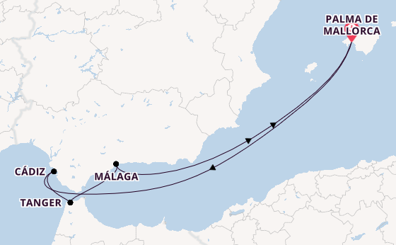 Westliches Mittelmeer ab Palma de Mallorca, Spanien auf der Mein Schiff Flow