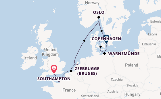 England from Southampton, England with the Norwegian Jewel