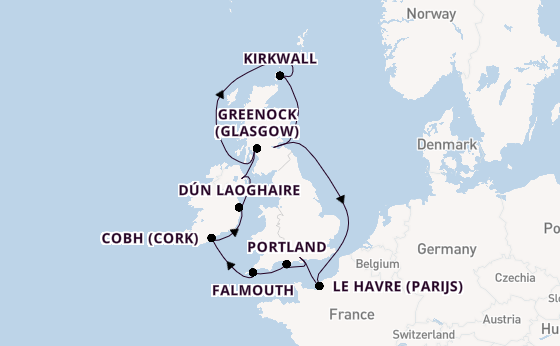 Britse Eilanden vanaf Southampton (Londen), Engeland met de Majestic Princess