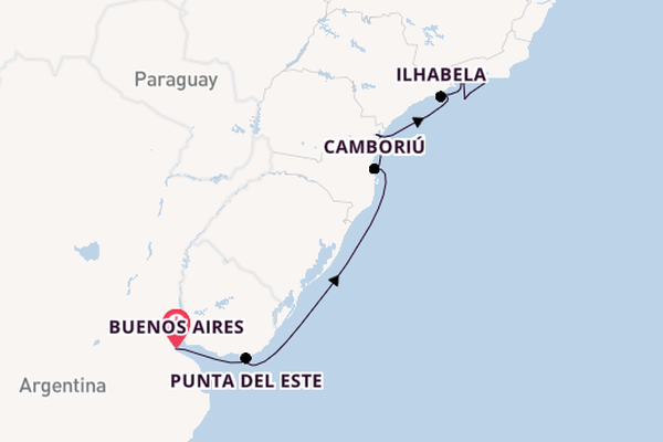 Zuid-Amerika vanaf Buenos Aires, Argentinië met de Silver Whisper