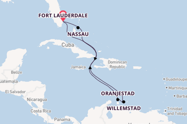 Cruise naar Fort Lauderdale via Willemstad