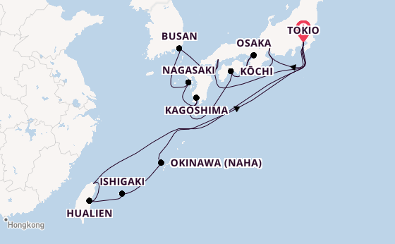 Japan ab Tokio, Japan auf der Diamond Princess