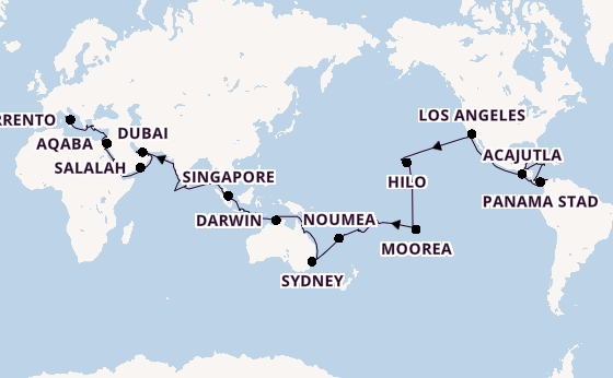 Wereldreizen vanaf Miami, Verenigde Staten met de Seven Seas Splendor