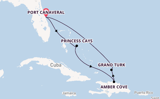 Caribbean vanaf Port Canaveral, Verenigde Staten met de Caribbean Princess