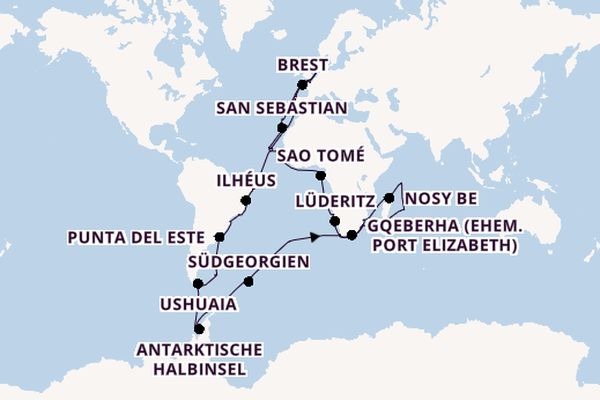 Transatlantik ab Hamburg, Deutschland auf der MS Hamburg