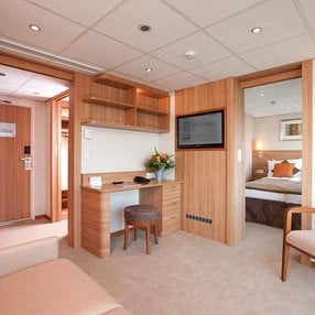 Come aboard the undefined and discover one of 9 cabin categories on a total of 3 decks that can accommodate 189 passengers. Choose your dream cabin and feel at home on board the undefined!