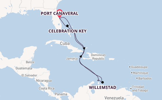 Caribbean vanaf Port Canaveral, Verenigde Staten met de Carnival Festivale