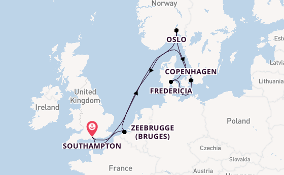 British Isles from Southampton, England with the MSC Meraviglia