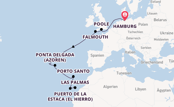 Kanarische Inseln ab Hamburg auf der MS Hamburg