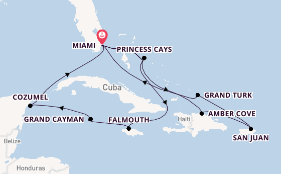 Caribbean vanaf Miami, Verenigde Staten met de Regal Princess