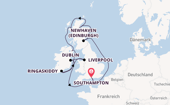 Vereinigtes Königreich ab Southampton, Großbritannien auf der Norwegian Star