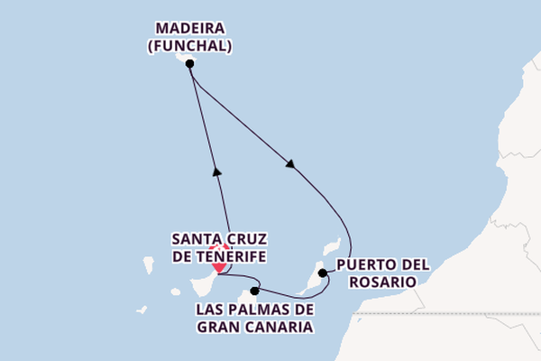 Canary Islands from Santa Cruz de Tenerife, Spain with the Azura