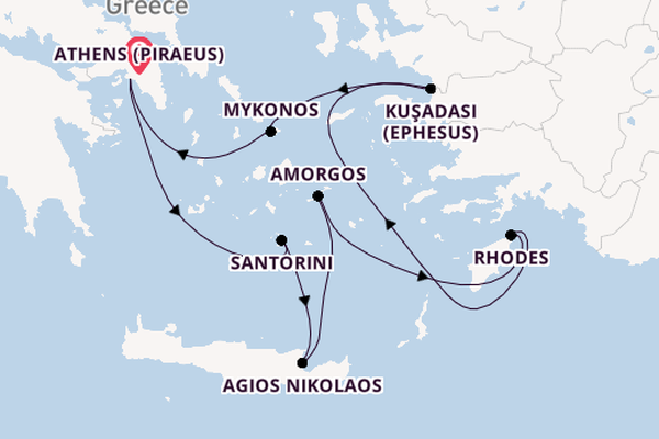 Eastern Mediterranean from Athens (Piraeus), Greece with the Azamara Pursuit