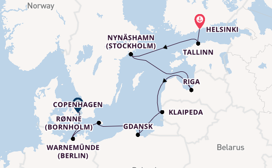 Baltic Sea from Helsinki, Finland with the Norwegian Jewel