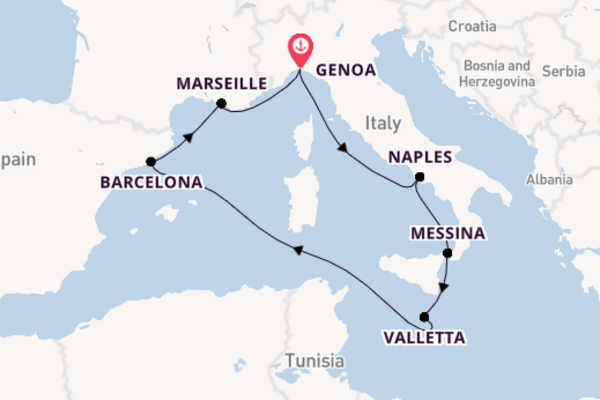 Voyage with MSC Cruises from Genoa