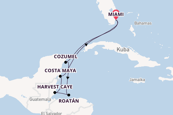 Westliche Karibik ab Miami auf der Sirena