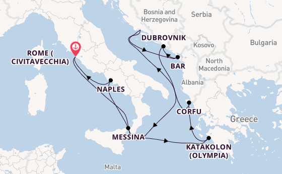 Mediterranean Sea from Rome (Civitavecchia), Italy with the Celebrity Ascent