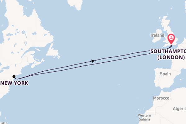 Transatlantic from Southampton, England with the Queen Mary 2