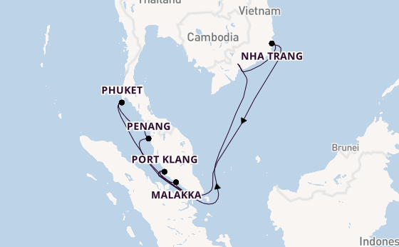 Zuidoost-Azië vanaf Singapore, Singapore met de Silver Muse