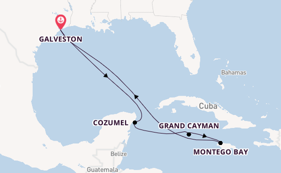 Westelijke Caraïben vanaf Galveston, Verenigde Staten met de Carnival Dream