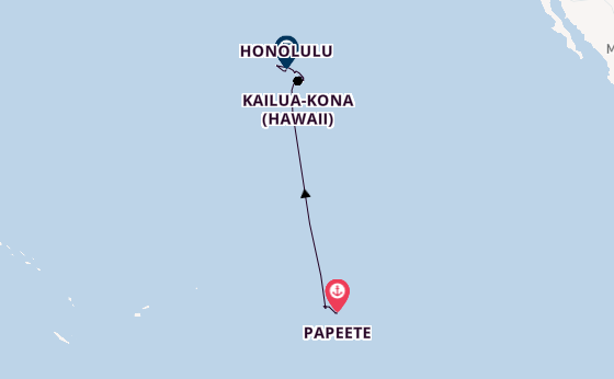 Hawaii from Papeete, Tahiti, French Polynesia with the Norwegian Spirit 