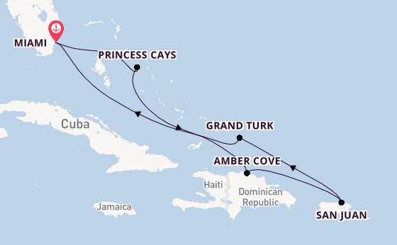 Caribbean vanaf Miami, Verenigde Staten met de Regal Princess