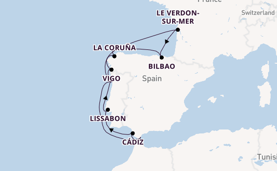Portugal vanaf Leixões, Portugal met de Mein Schiff 6