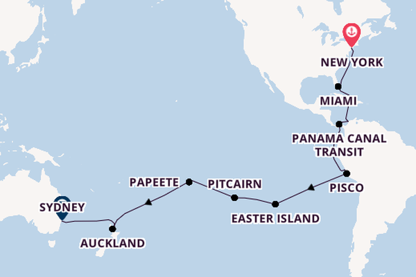 Transpacific from New York with the Crown Princess