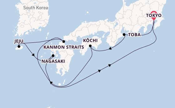 Japan from Tokyo, Japan with the Sapphire Princess