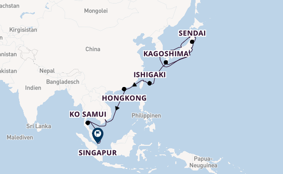 Ostasien ab Tokio, Japan auf der Seven Seas Explorer